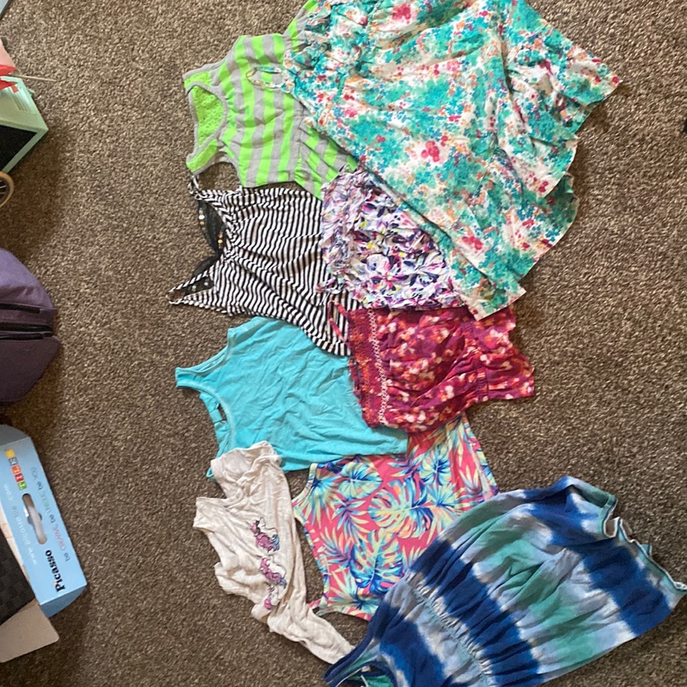 Girls lot Size 7/8 tank tops and tank dress lot